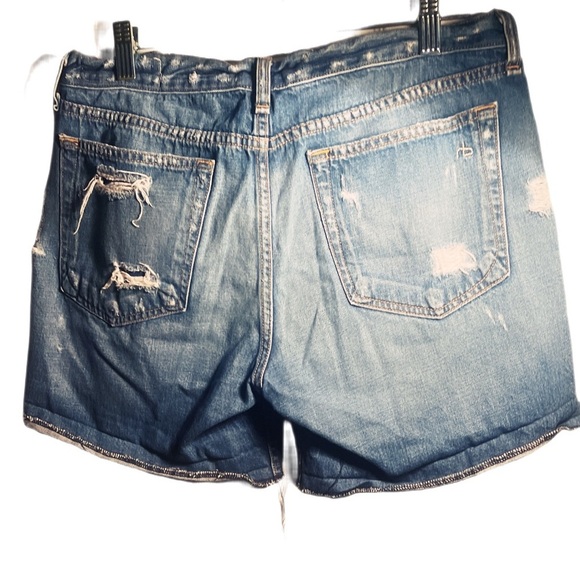 Rag & Bone denim 5 pocket boyfriend casual beach distressed blue denim short 29 - Picture 3 of 5
